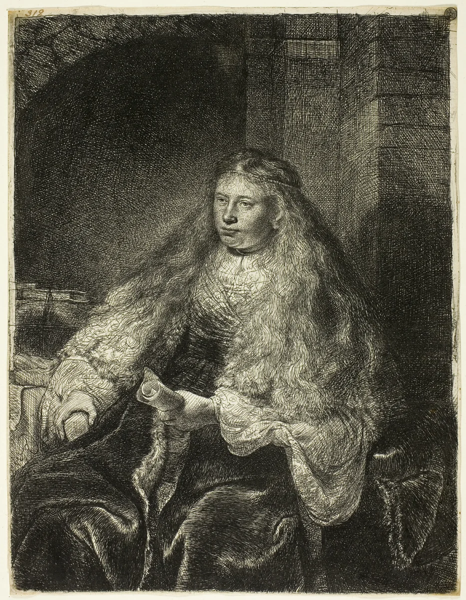 The Great Jewish Bride by Rembrandt van Rijn, print, 1635