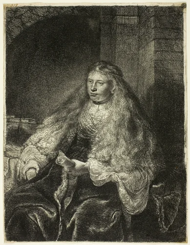 The Great Jewish Bride by Rembrandt van Rijn, print, 1635