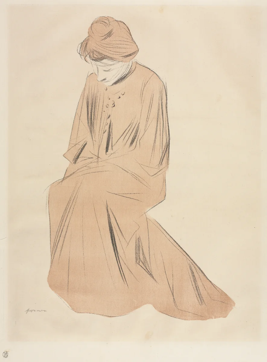 Study of a Seated Woman by Jean-Louis Forain, print, 1879-1931
