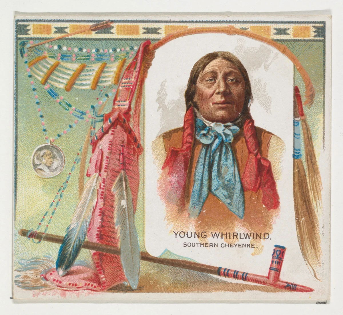 Young Whirlwind, Southern Cheyenne, from the American Indian Chiefs series (N36) for Allen & Ginter Cigarettes by Allen & Ginter, print, 1888