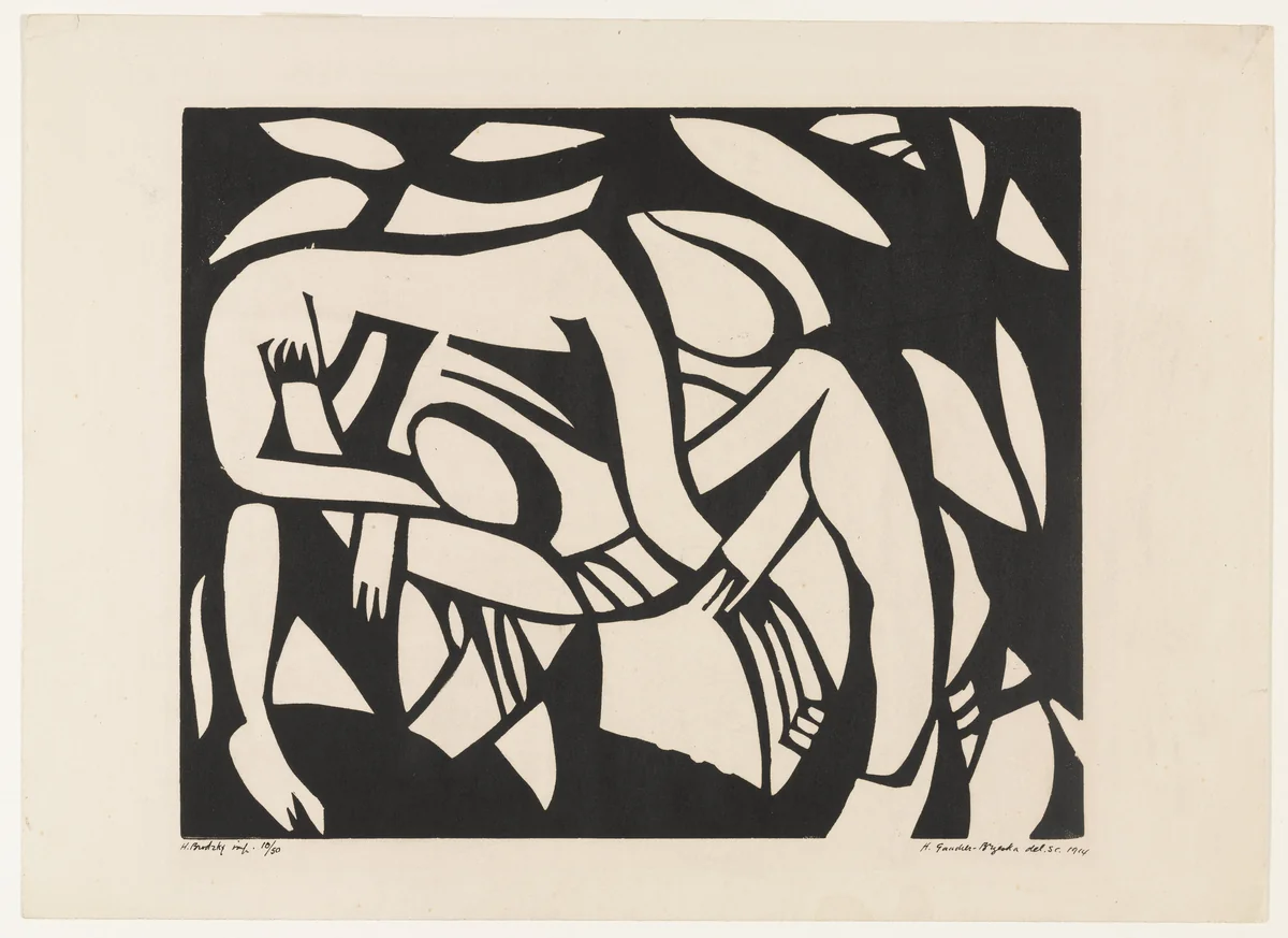 Wrestlers by Henri Gaudier-Brzeska, print, 1914