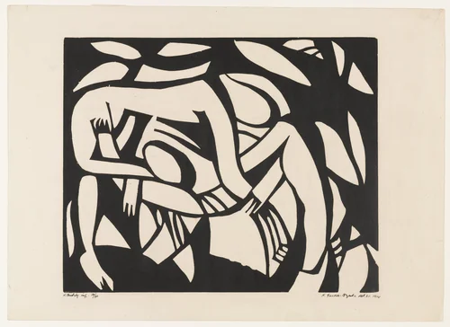 Wrestlers by Henri Gaudier-Brzeska, print, 1914