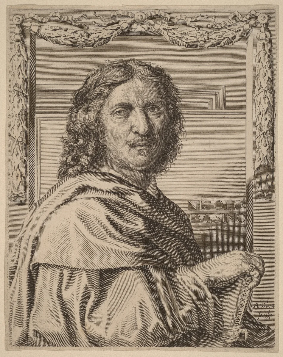 Nicolas Poussin by Albert Clouet, print, 1636-1679