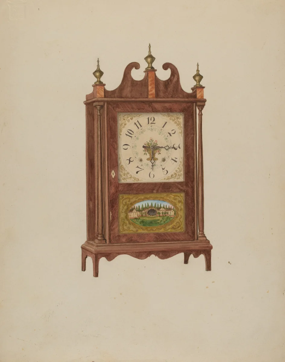 Mahogany Clock by Carl Buergerniss, index of american design, 1936