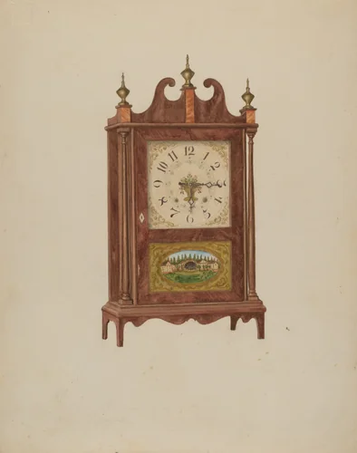 Mahogany Clock by Carl Buergerniss, index of american design, 1936