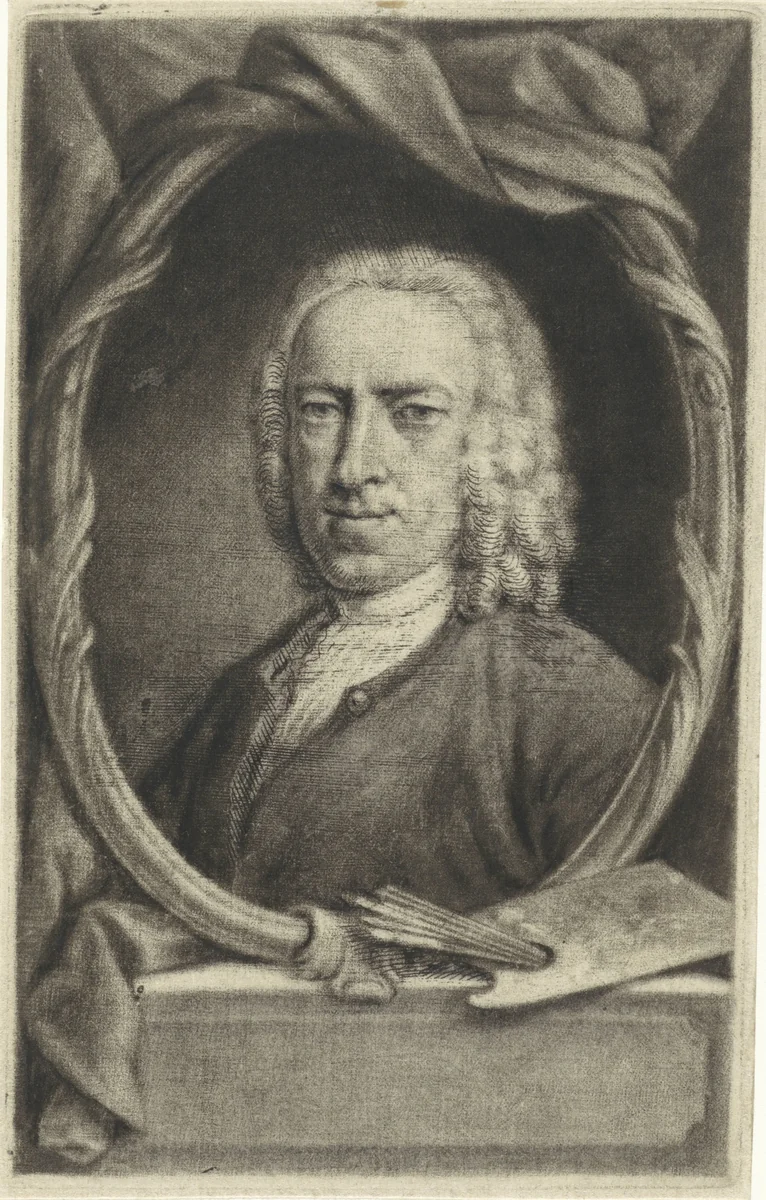 Zelfportret by Aert Schouman, print, 1740-1792