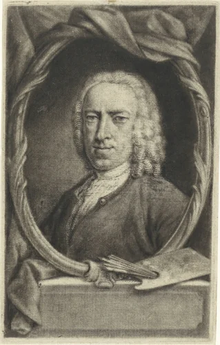 Zelfportret by Aert Schouman, print, 1740-1792