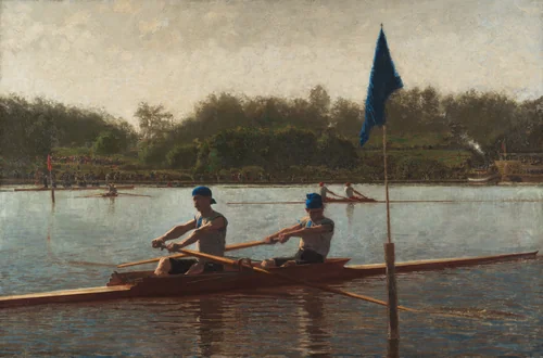 The Biglin Brothers Turning the Stake by Thomas Eakins, painting, 1873
