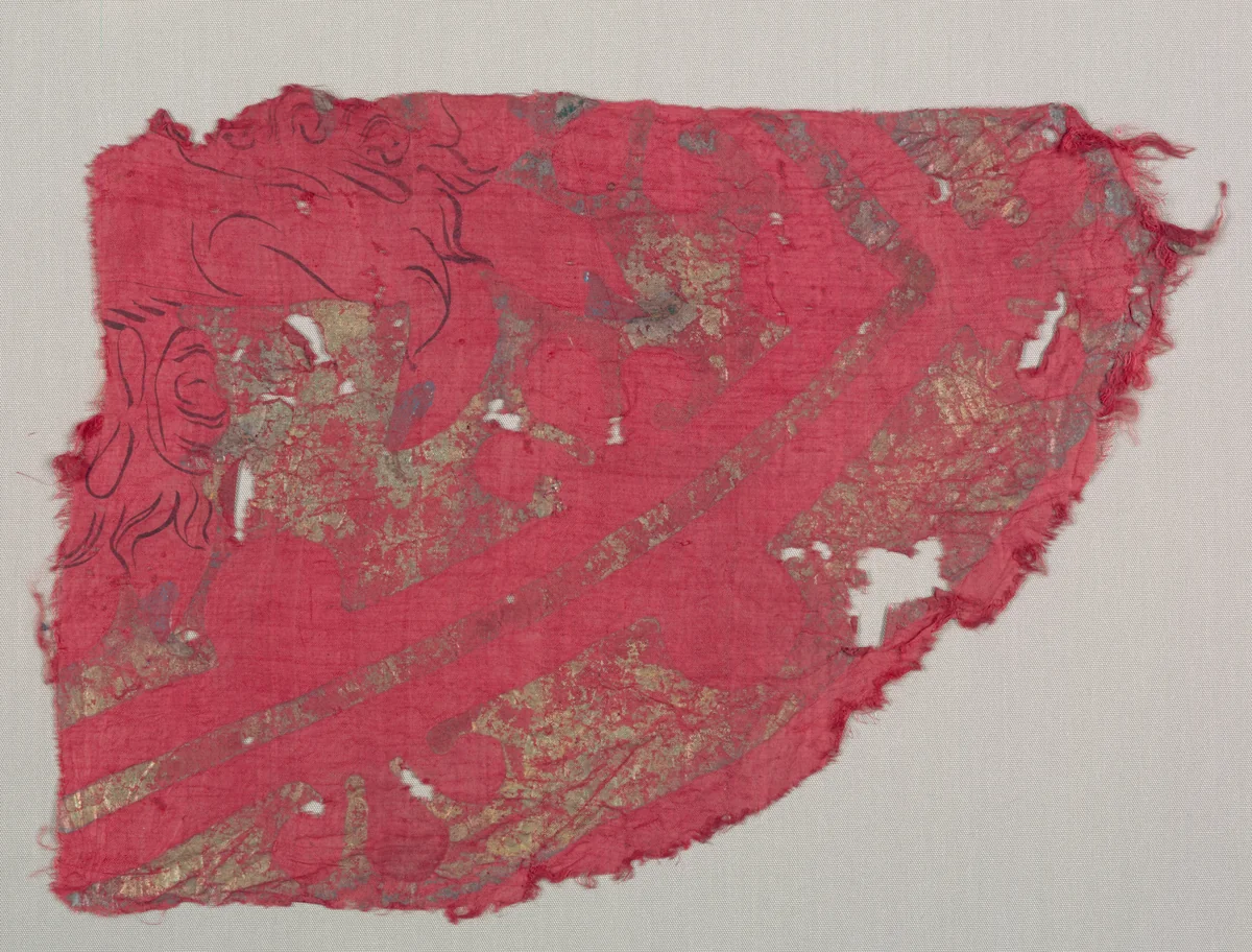 Printed Silk Fragment by Unknown, textile, 400-499