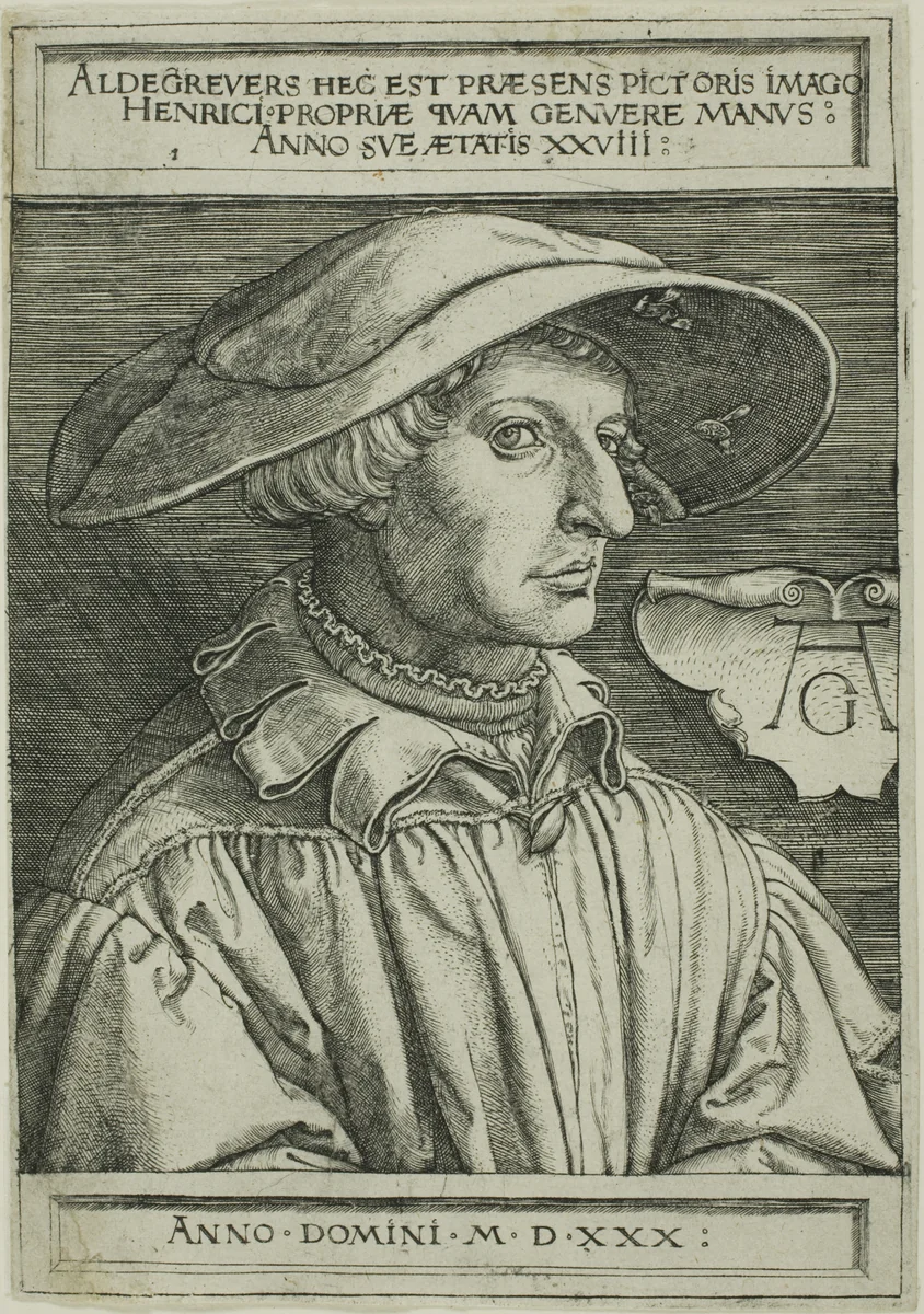 Heinrich Aldegrever, Aged 28 by Heinrich Aldegrever, print, 1530