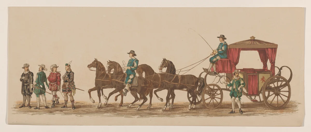 Vierde en vijfde groep in Delftse optocht van 1862 by Willem Bernardus IJzerdraat, print, 1862