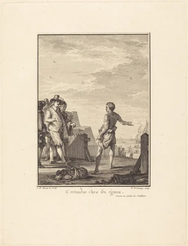 Discours sur l'égalité des conditions: Il retourne chez ses égaux by Nicolas Delaunay; Jean-Michel Moreau the Younger, print, 1778