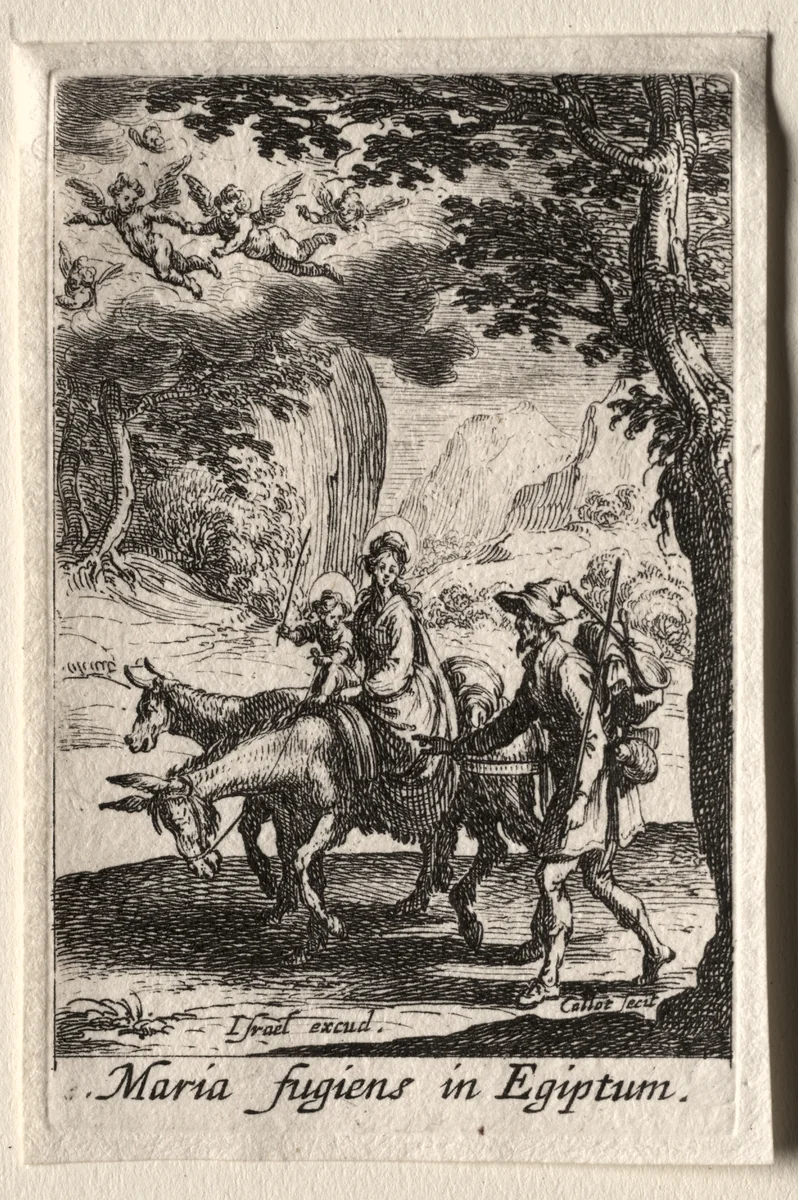 The Life of the Virgin: The Flight into Egypt by Jacques Callot, print, 1628-1639