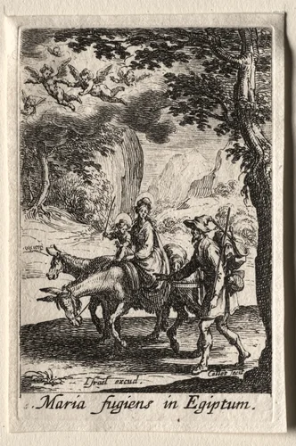 The Life of the Virgin: The Flight into Egypt by Jacques Callot, print, 1628-1639
