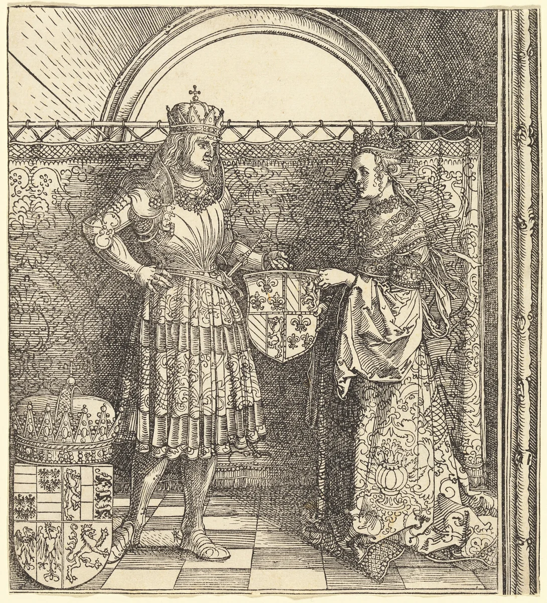 The Betrothal of Maximilian with Mary of Burgundy by Albrecht Dürer, print, 1511