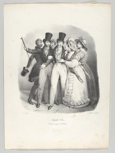 Chap. VII: C'est à qui m'aura (Who will claim me?) by Victor Adam, print, 1824