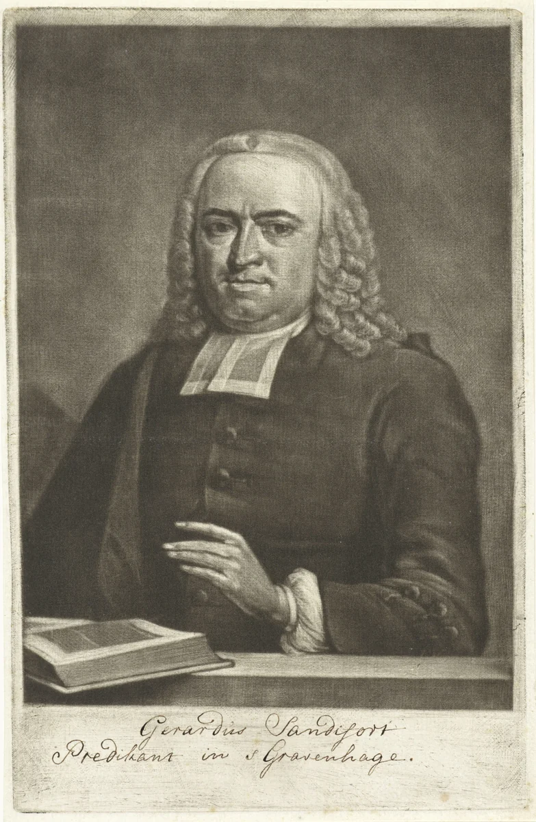 Portret van Gerardus Sandifort by Aert Schouman, print, 1751