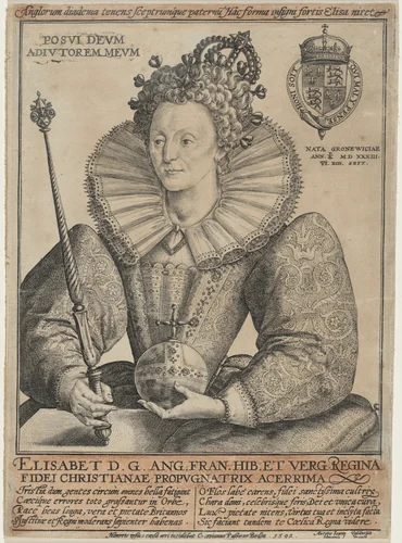 Elizabeth, Queen of England by Crispijn van de Passe I, print, 1592