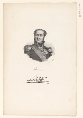 Portret van Guillaume Brune by anonymous, print, 1818-1842
