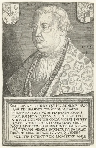 Portret van abt Johann von Henneberg by Unknown, print, 1541