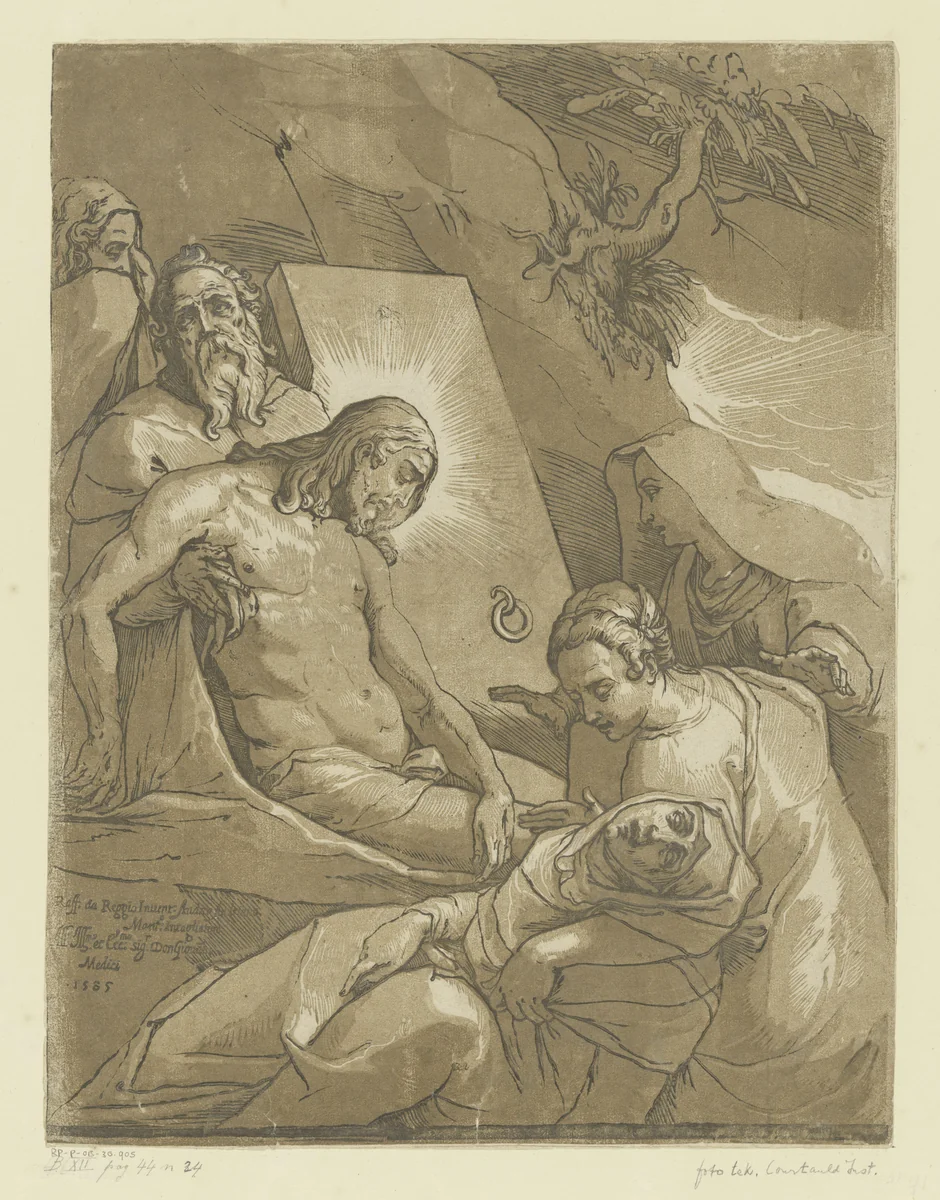 Graflegging van Christus by Unknown, print, 1585