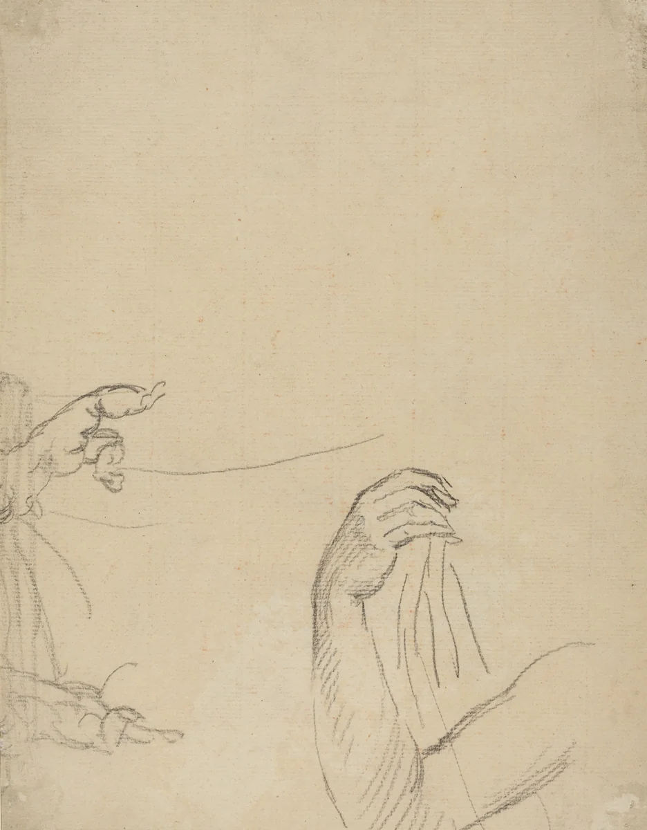 Study of Two Putti and a Draped Arm [verso] by Giovanni Battista Cipriani, drawing, 1727-1785