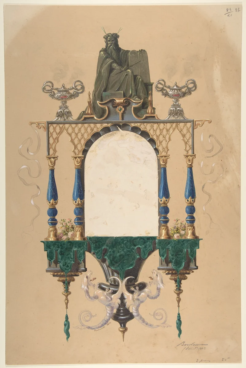 Design for Frame by Edouard Bouvenne, drawing, 1838-1848