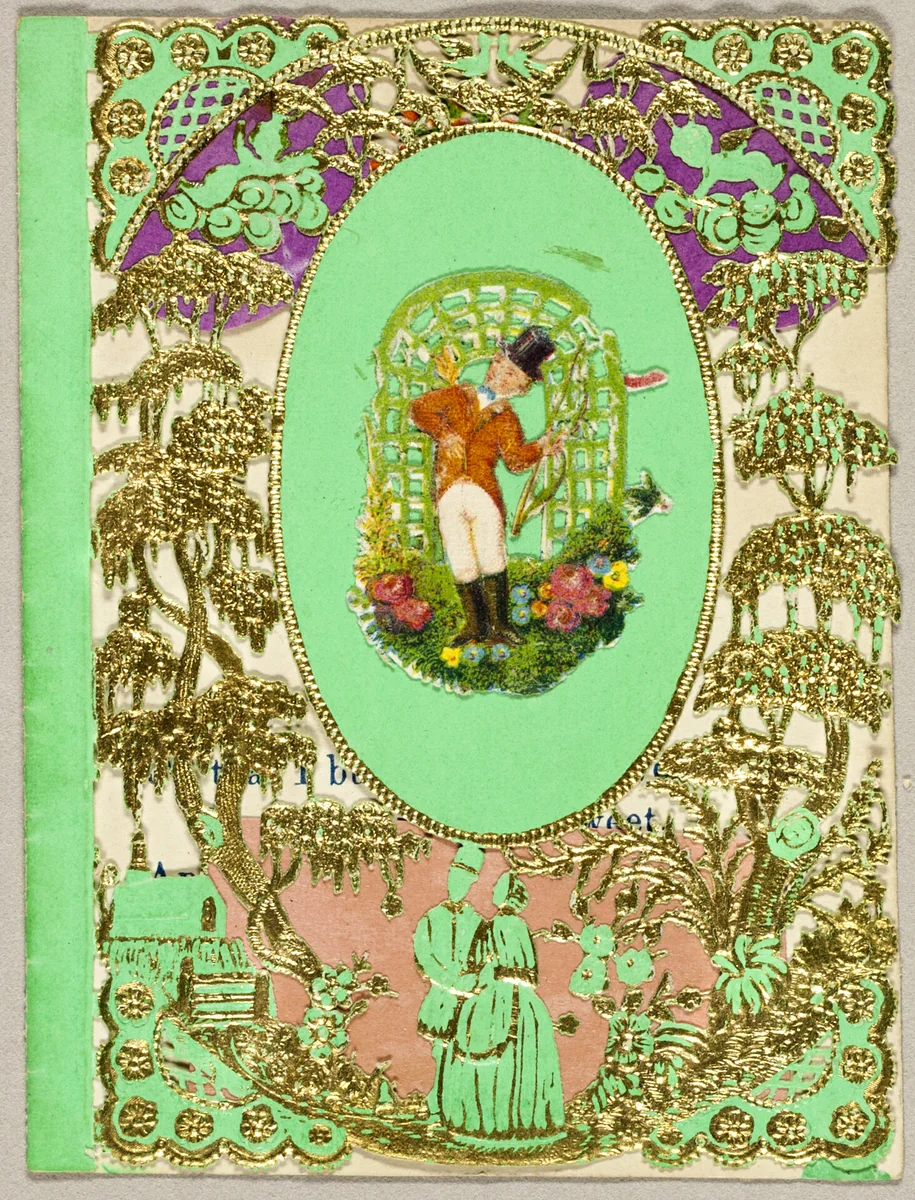 Untitled Valentine (Gentleman Under Arbor) by Unknown Artist, other, 1860-1869