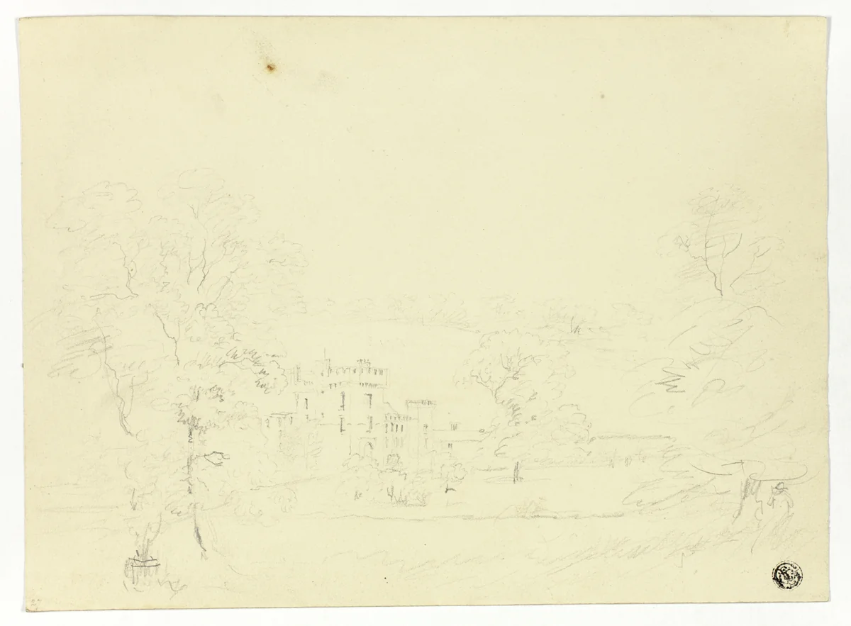 Hampton Court, Herefordshire by Nicholas Pocock, drawing, 1820