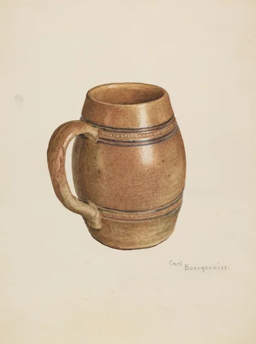 Stoneware Mug by Carl Buergerniss, index of american design, 1939