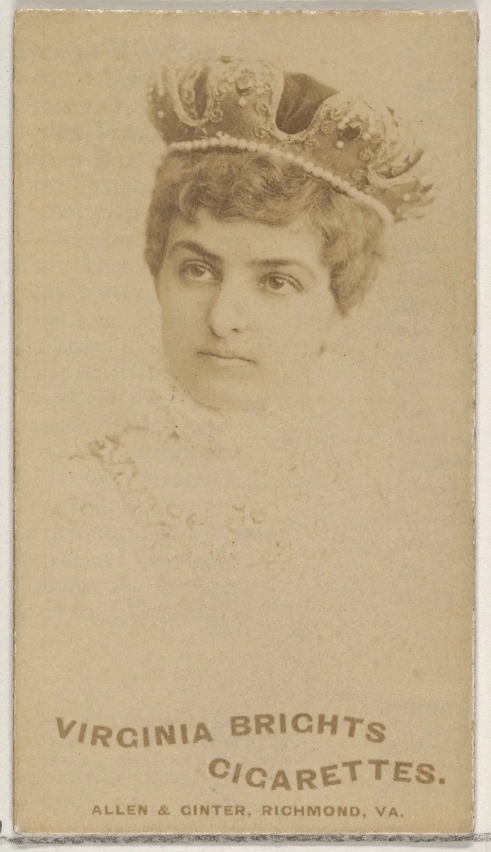 From the Actors and Actresses series (N45, Type 5) for Virginia Brights Cigarettes by Allen & Ginter, photograph, 1885-1891