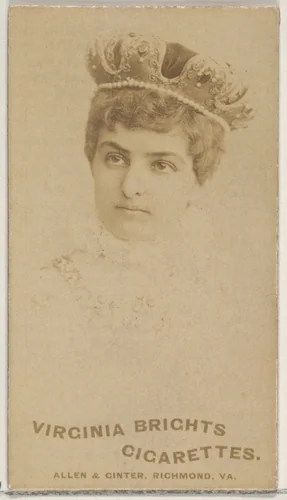 From the Actors and Actresses series (N45, Type 5) for Virginia Brights Cigarettes by Allen & Ginter, photograph, 1885-1891