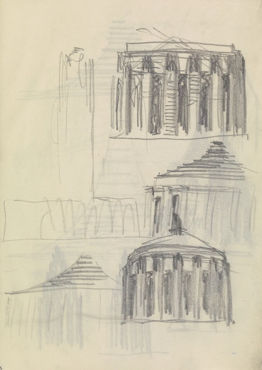 Sketchbook by Hans Poelzig, architecture, 1919