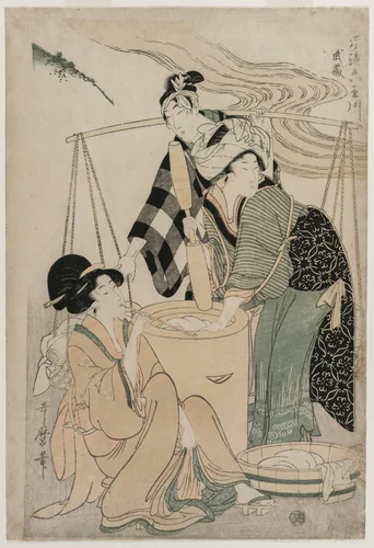 Settsu Province from the series Fashionable Six Jewel Rivers (Furyu Mu Tamagawa) by Kitagawa Utamaro (喜多川歌麿), print, 1795-1805