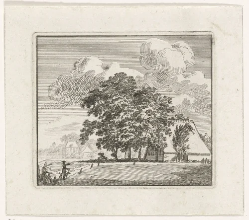 Boerderij in een landschap by Hendrik Hoogers, print, 1757-1814