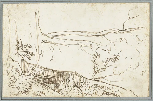 Studie van twee bomen by Claude Lorrain, drawing, 1665-1670