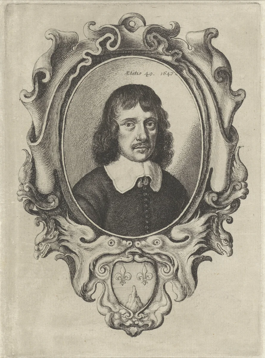 Zelfportret van Wenzel Hollar by Wenceslaus Hollar, print, 1647