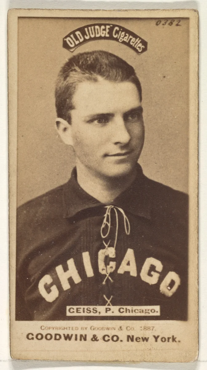 Ceiss, Pitcher, Chicago, from the Old Judge series (N172) for Old Judge Cigarettes by Goodwin & Company, photograph, 1887