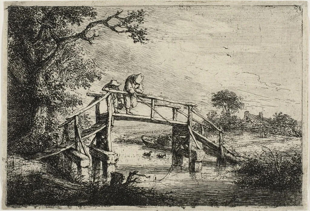 The Anglers by Adriaen van Ostade, print, 1642-1652