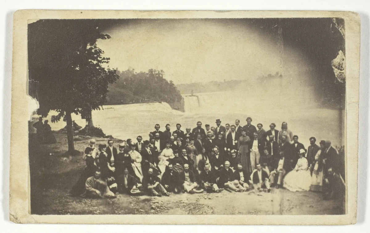 Untitled (Group at Niagara falls) by Artist Unknown, photograph, 1855-1865
