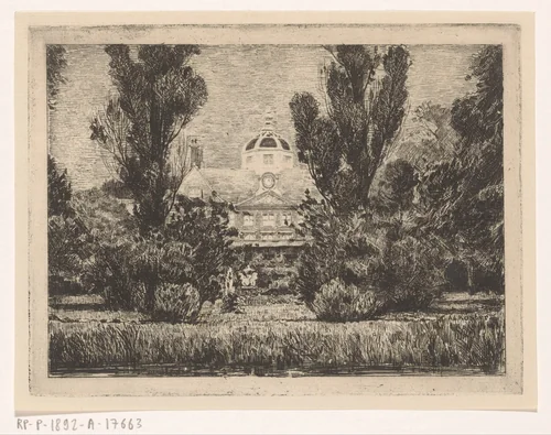 Achterzijde van Paleis Huis ten Bosch in Den Haag by Anton L. Koster, print, 1869-1892