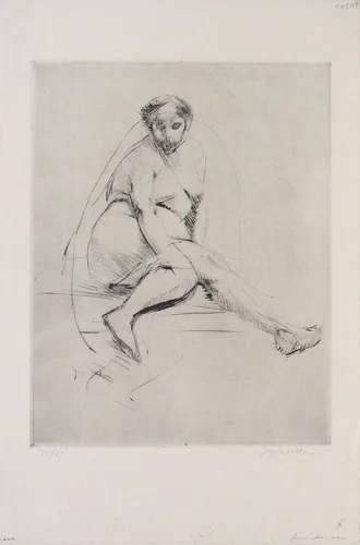 Seated Nude (Femme assis nue) by Jacques Villon, print, 1910