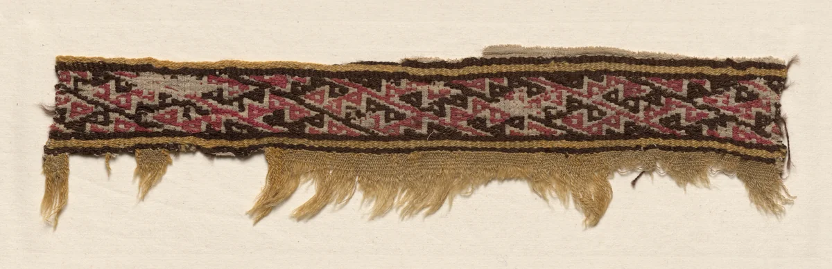 Four Border Strips by Unknown, textile, 1100-1400