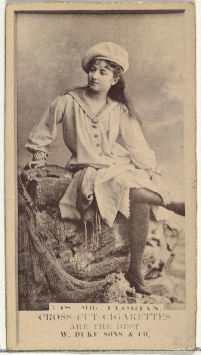 Card Number 718, Miss Florian, from the Actors and Actresses series (N145-3) issued by Duke Sons & Co. to promote Cross Cut Cigarettes by W. Duke, Sons & Co., photograph, 1880-1889
