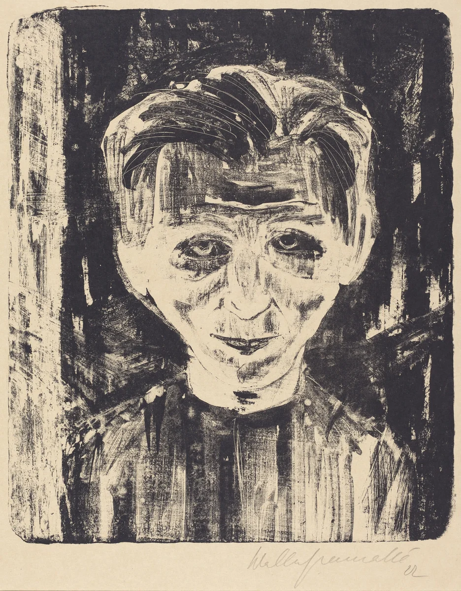 Self-Portrait by Walter Gramatté, print, 1922