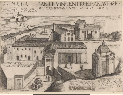 Santa Maria alle Tre Fontane te Rome by Antonio Tempesta, print, 1600