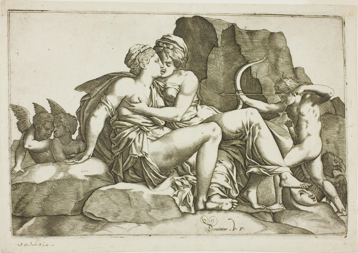Jupiter and Callisto by Domenico Vito, print, 1560-1570