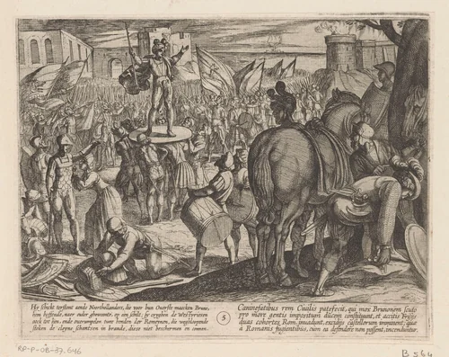 Bruno benoemd tot leider van de Cananefaten by Antonio Tempesta, print, 1565-1630