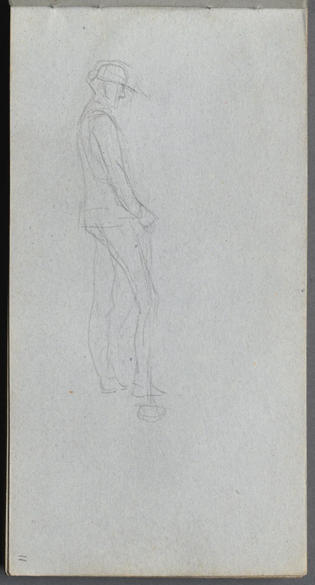 Sketchbook, page 11: Figure in Profile by Ernest Meissonier, book, 1860-1869