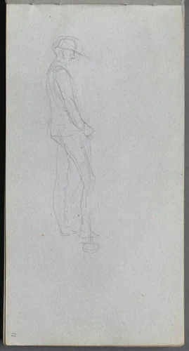 Sketchbook, page 11: Figure in Profile by Ernest Meissonier, book, 1860-1869